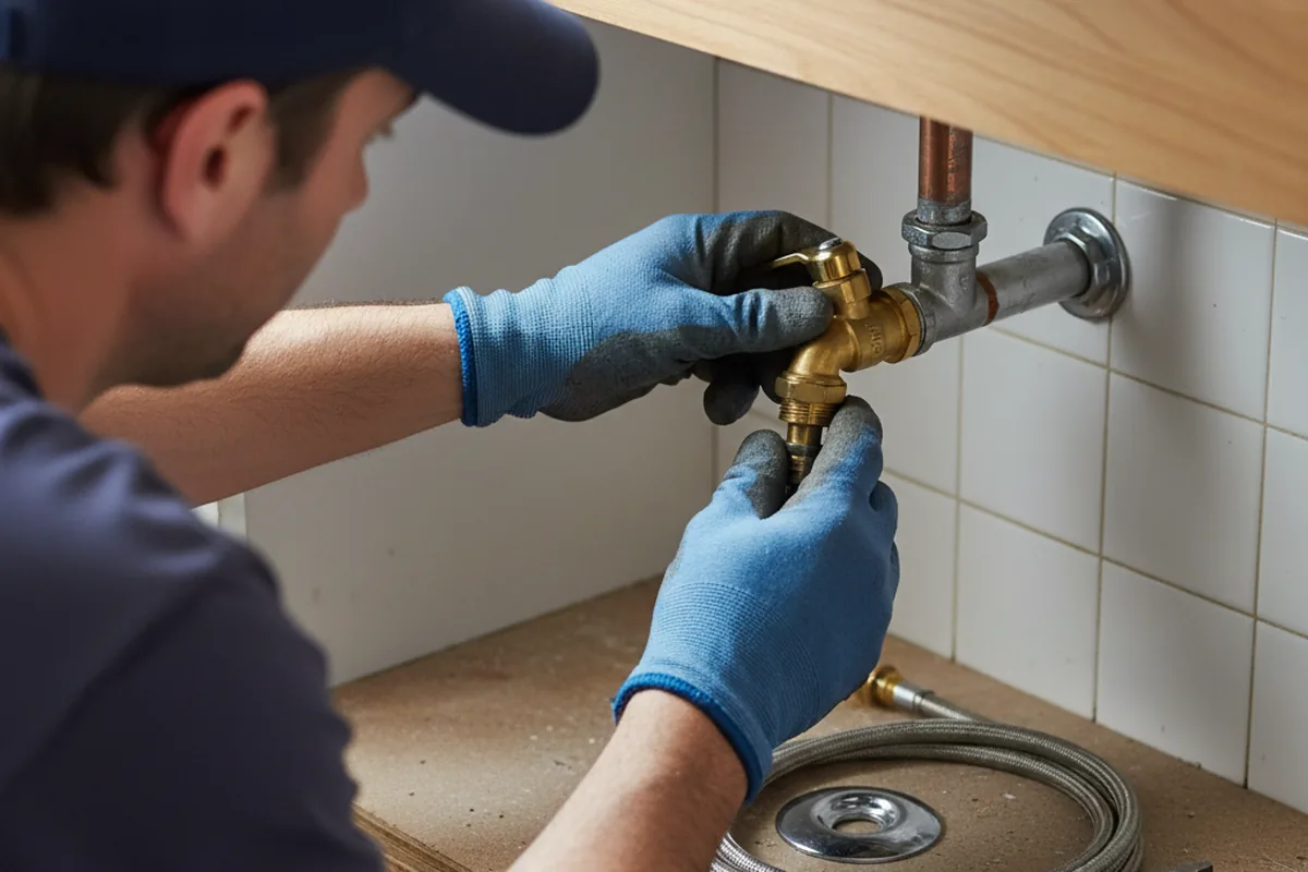 Shutoff valve and fitting work during Faucet and Fixture Repair in Bruno
